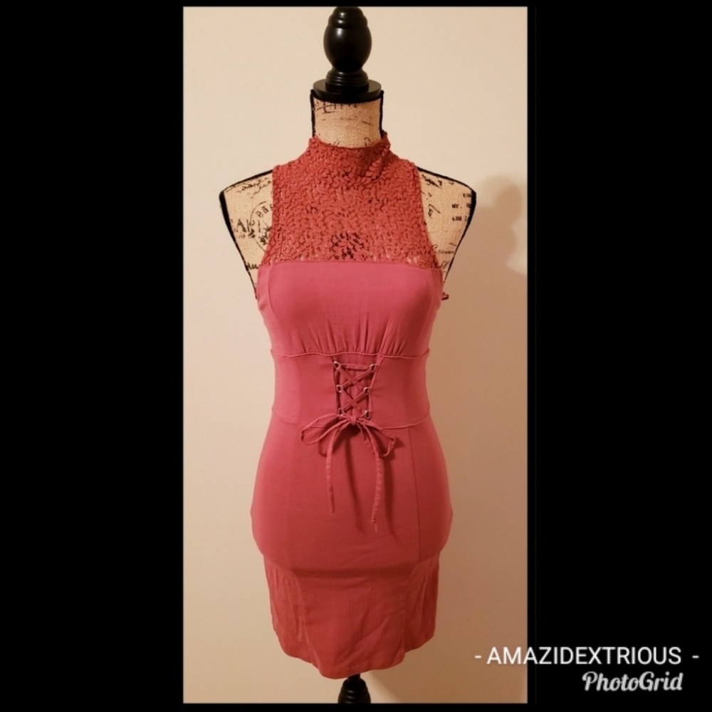 FREE PEOPLE  CORSET BODYCON DRESS